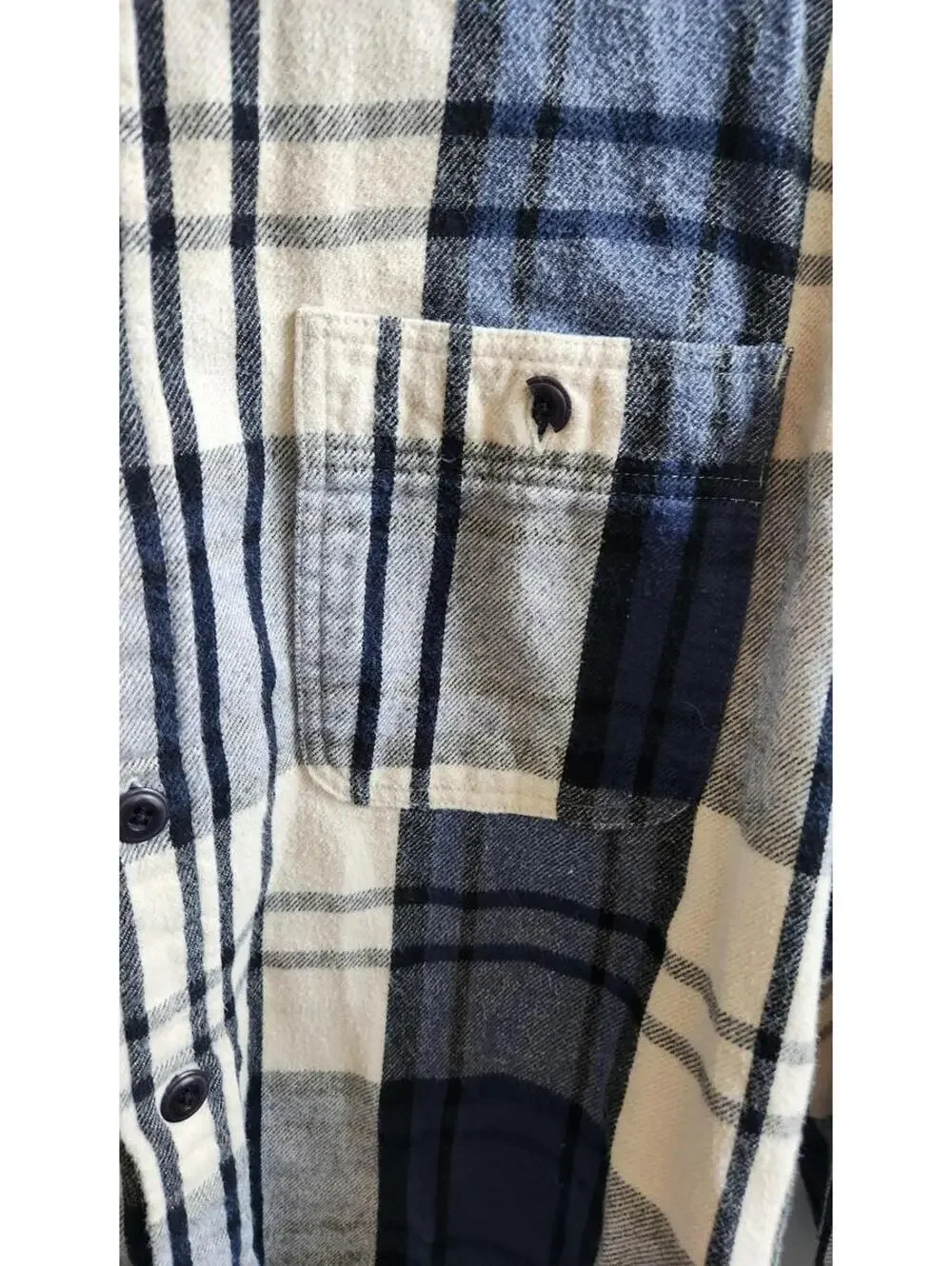 J Crew Shirt Mens Medium Blue Gray Plaid Flannel Slim Fit Button Down Casual